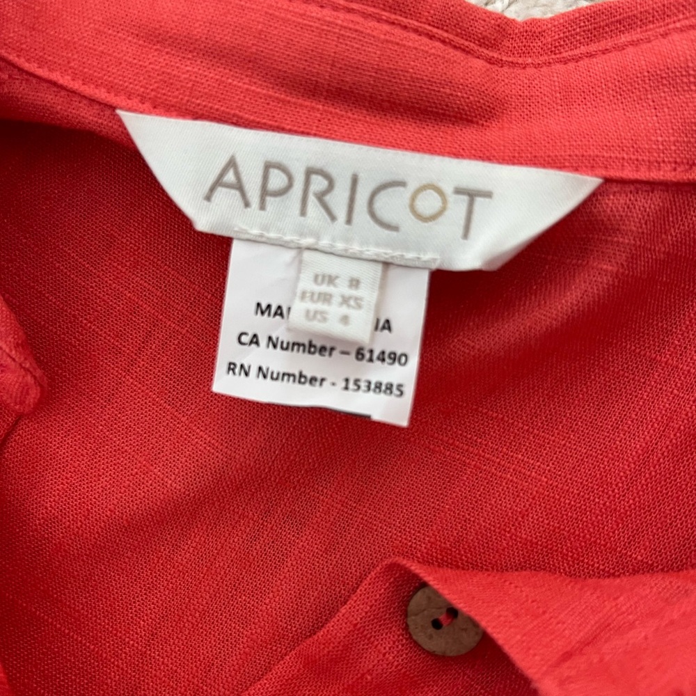 APRICOT brand Coral Button-Up linen blend belted shirt dress - Picture 5 of 10